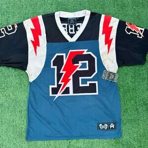 REBEL VENGEANCE 12 Lightning Bolts Blue And Black Jersey